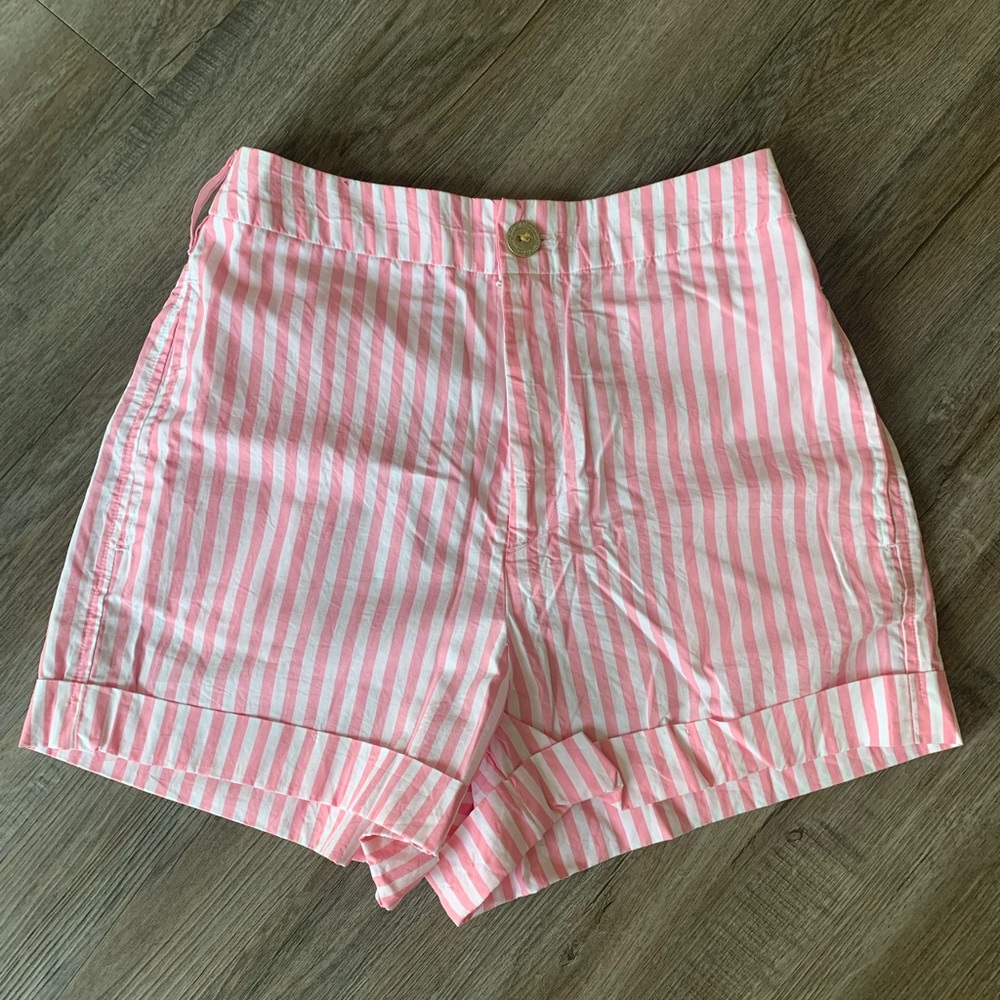 Show Me Your Mumu x Barbie pink striped shorts